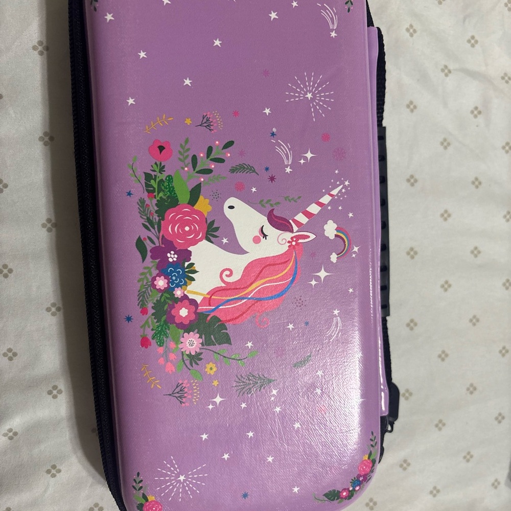 Whimsical Unicorn Floral Nintendo Switch Case